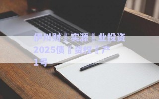 伊川財?實源?業(yè)投資2025債?資權(quán)?產(chǎn)1號