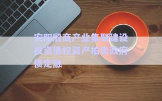 安陽(yáng)殷商產(chǎn)業(yè)集聚建設(shè)投資債權(quán)資產(chǎn)拍賣(mài)政府債定融